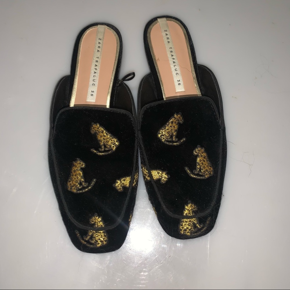 Zara leopard Mules